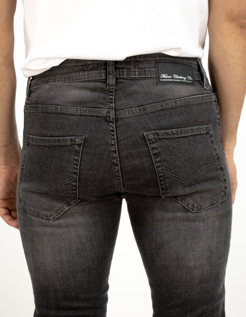Jeans straigt deslavado para hombre 4