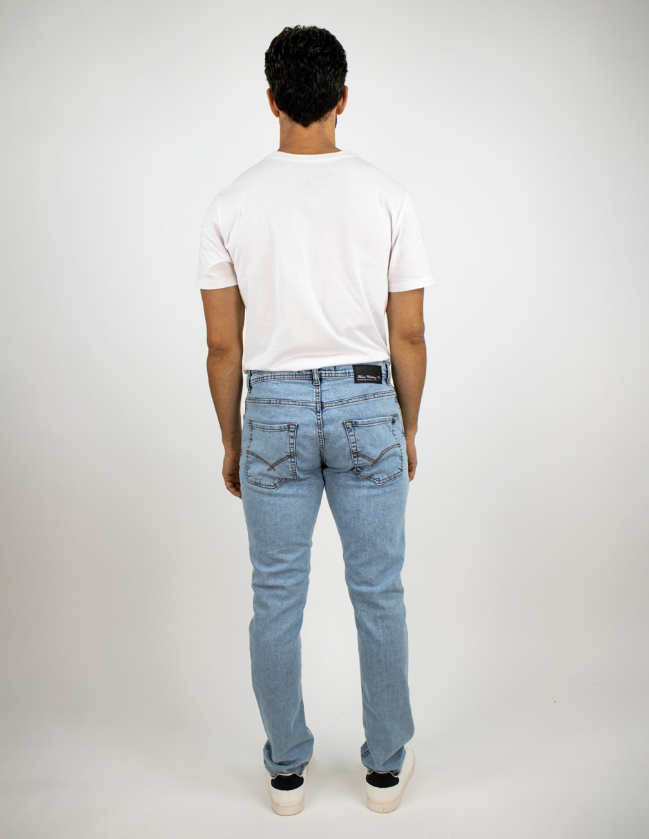 Jeans straigt deslavado para hombre 2