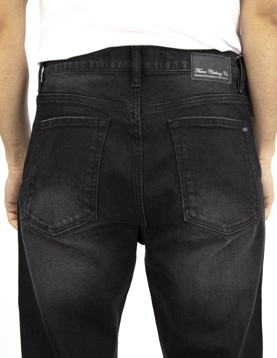 Jeans slim lavado stone wash para hombre 4