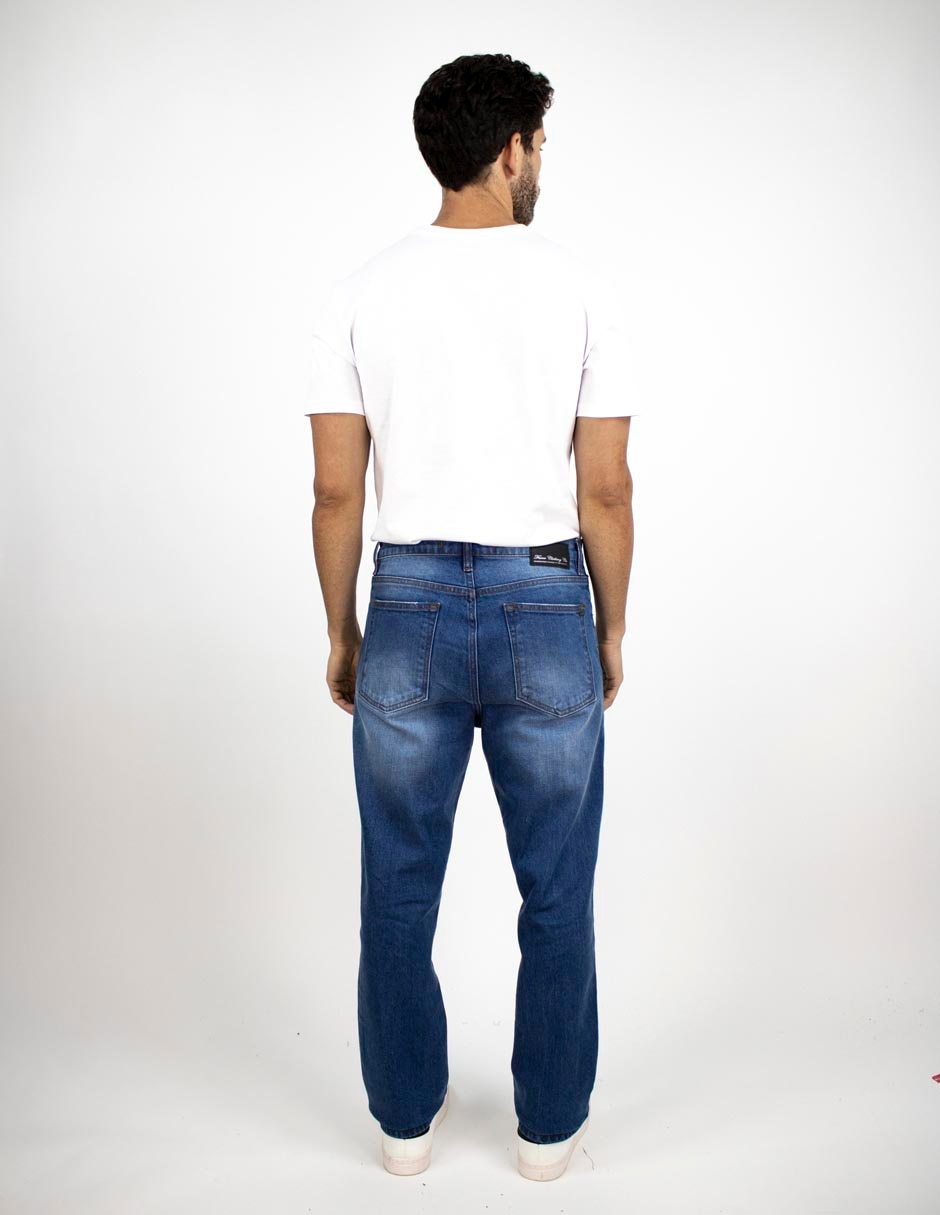 Jeans slim lavado stone wash para hombre 2