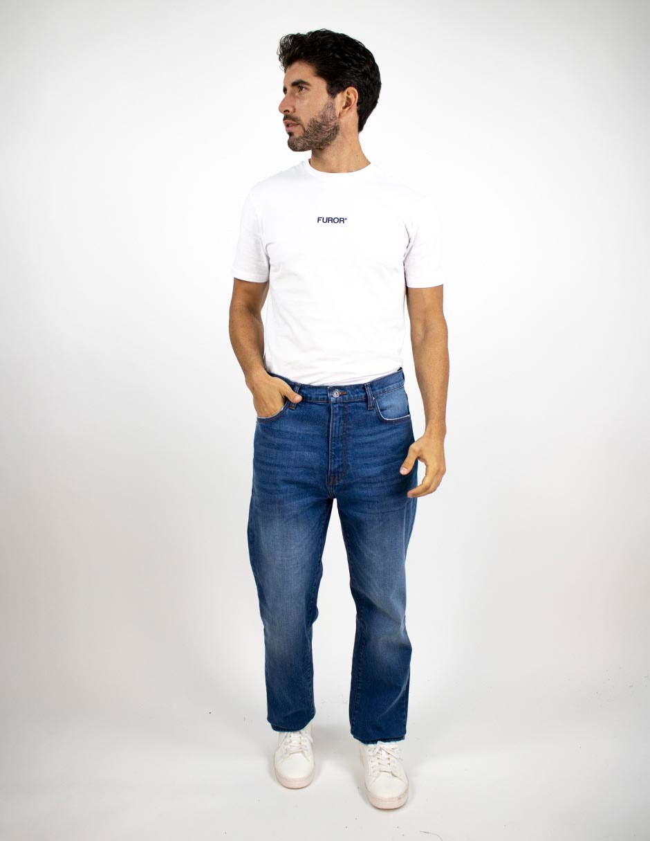 Jeans slim lavado stone wash para hombre 3
