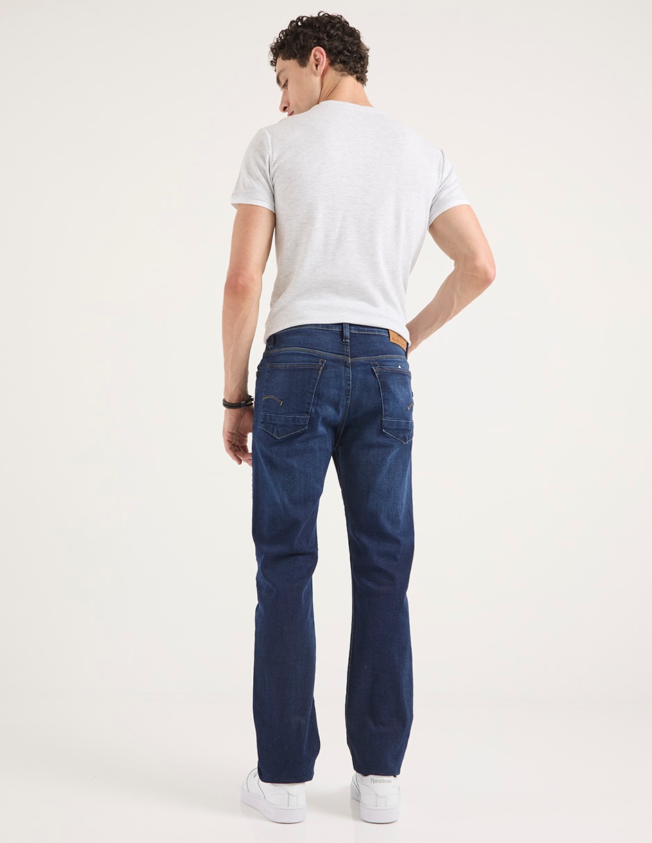 Jeans straight deslavado para hombre 2