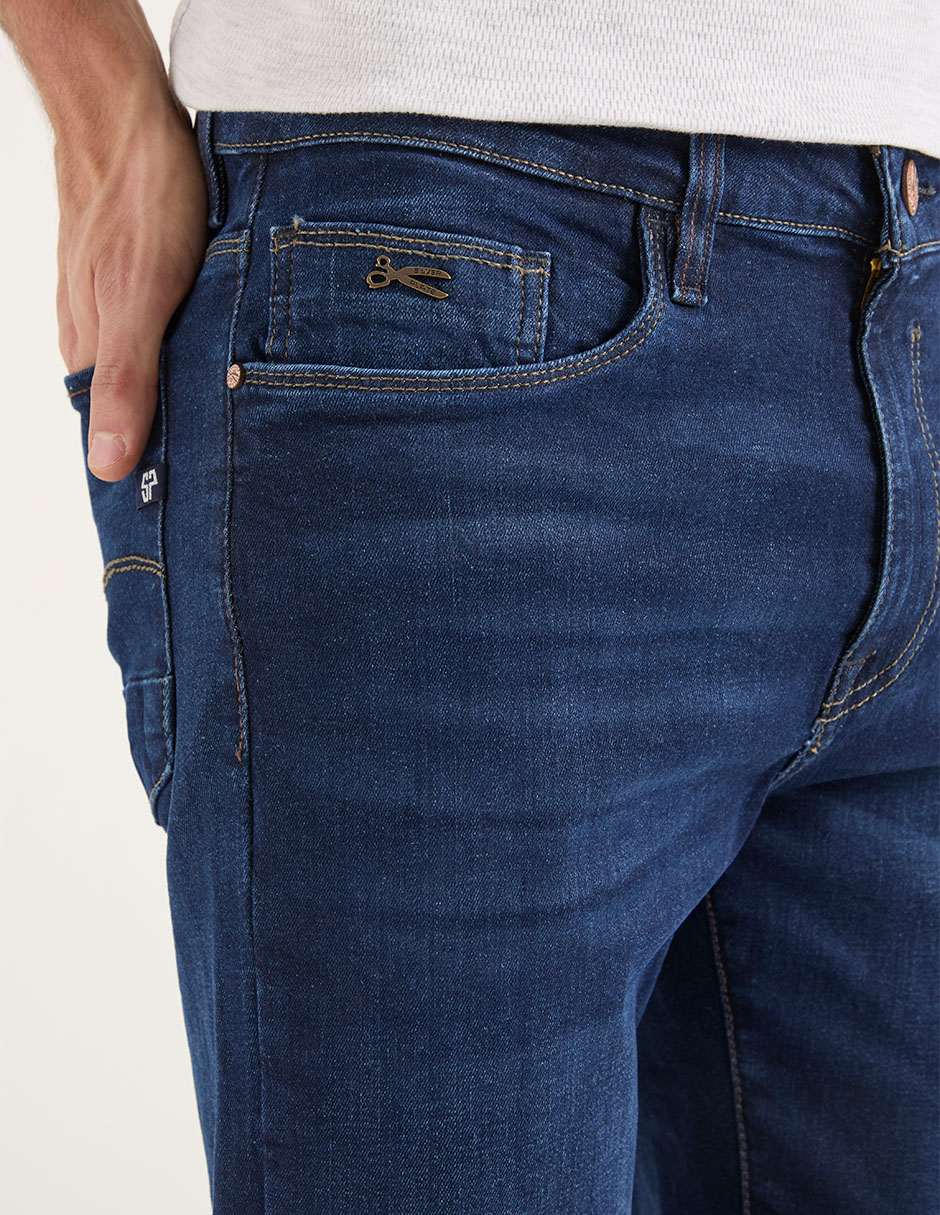 Jeans straight deslavado para hombre 4