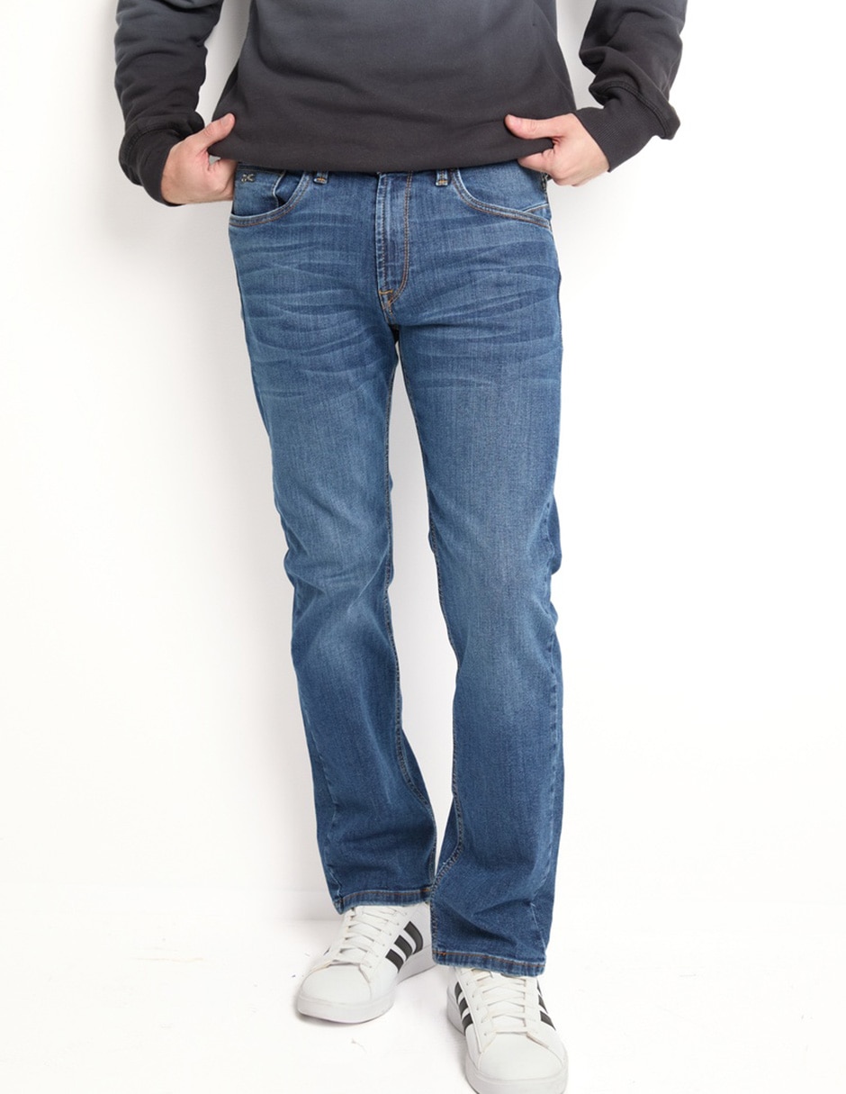 Jeans straight deslavado para hombre