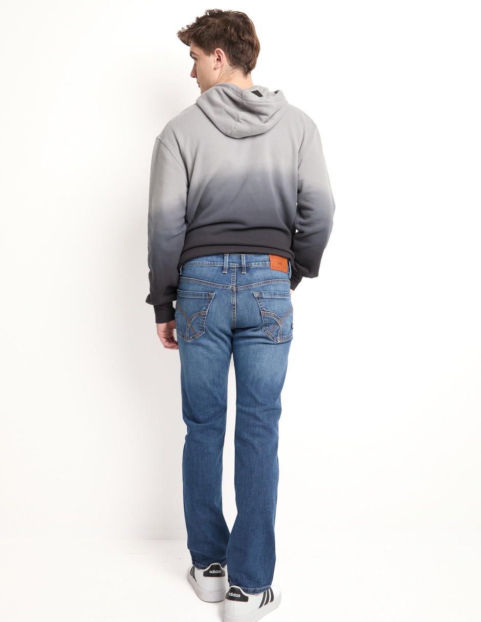 Jeans straight deslavado para hombre 2