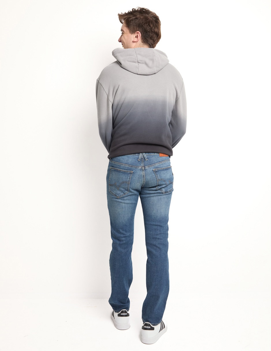Jeans straight lavado stone wash para hombre 2