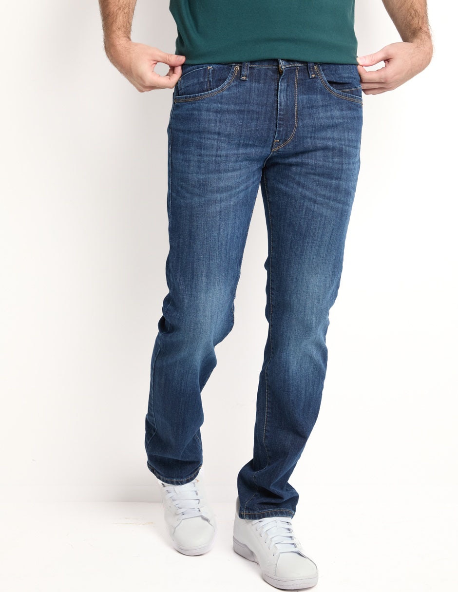 Jeans straight lavado whiskers para hombre Jeans straight lavado whiskers para hombre