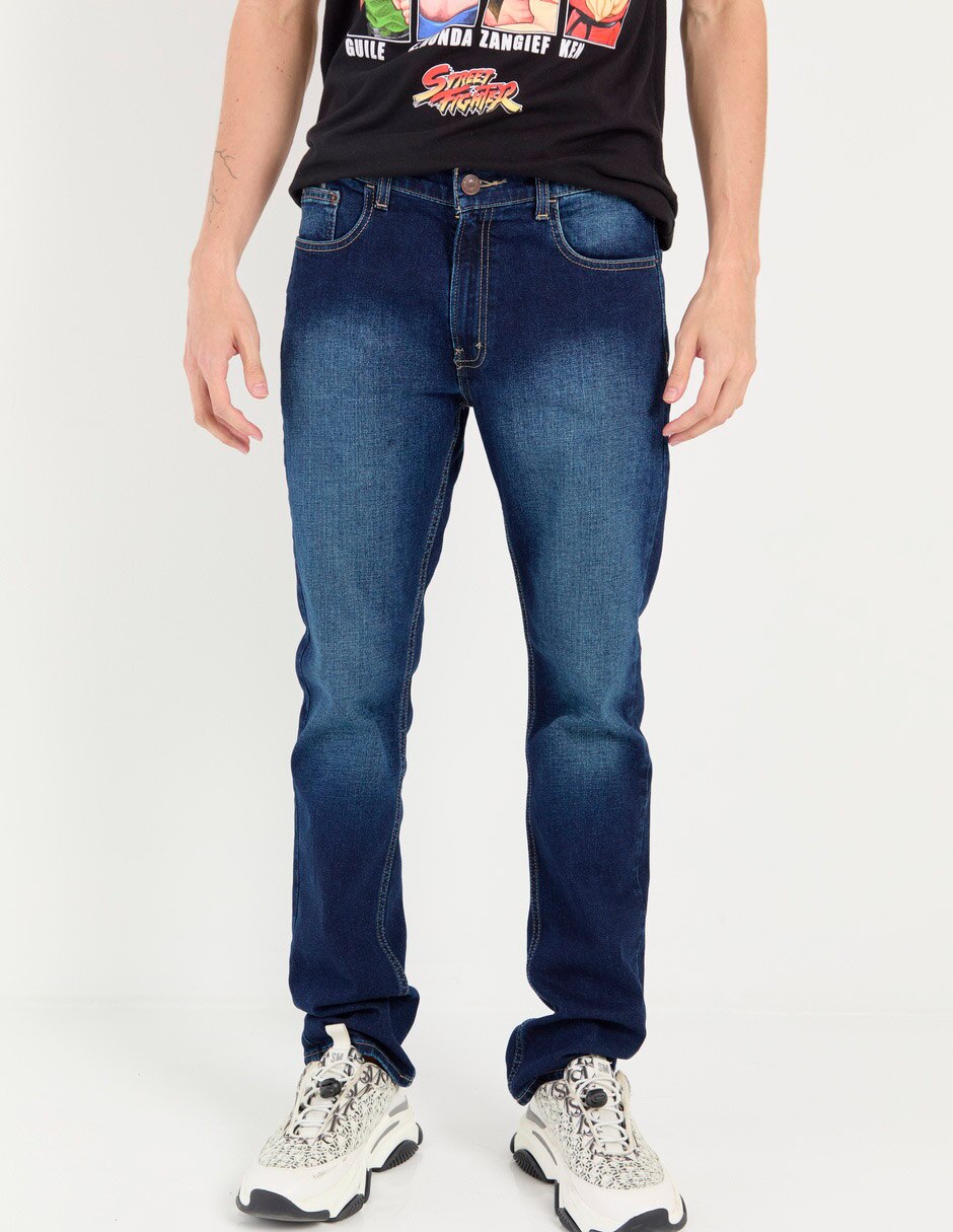 Jeans slim deslavado para hombre 1