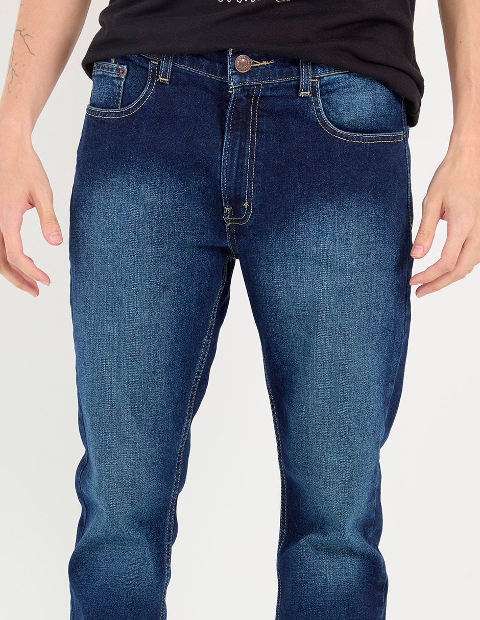 Jeans slim deslavado para hombre 4