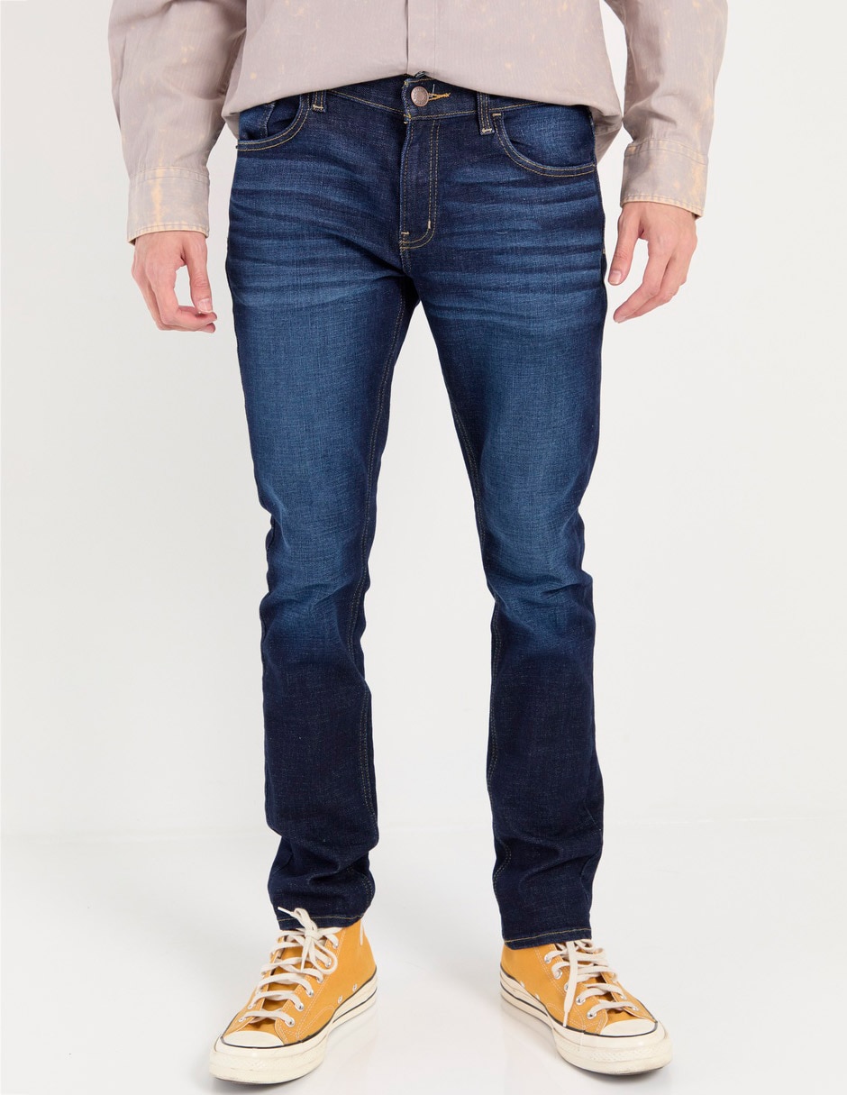 Jeans skinny lavado stone wash para hombre 1