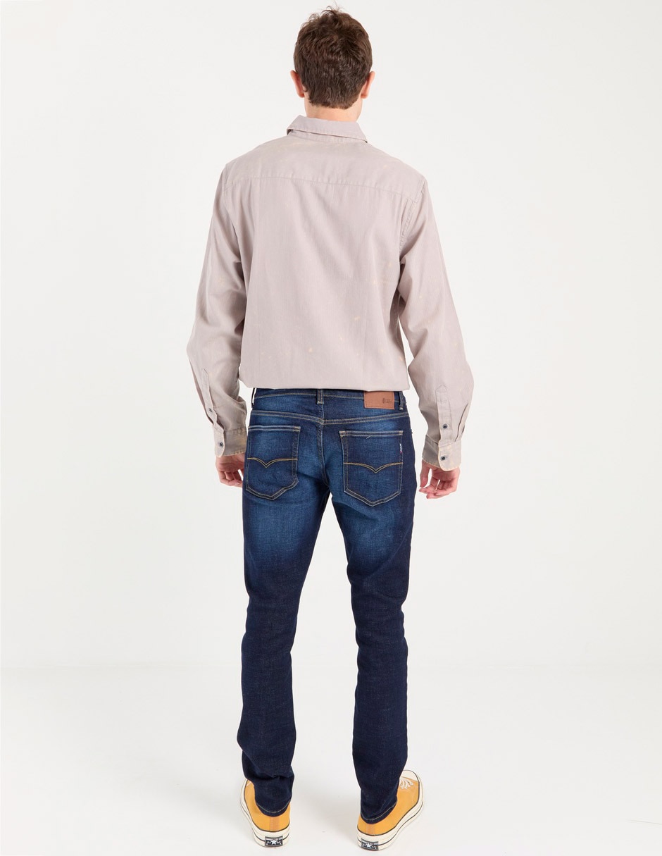 Jeans skinny lavado stone wash para hombre 2