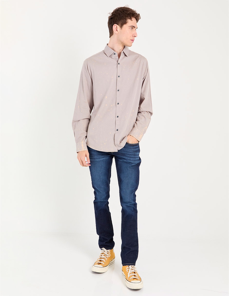 Jeans skinny lavado stone wash para hombre 3