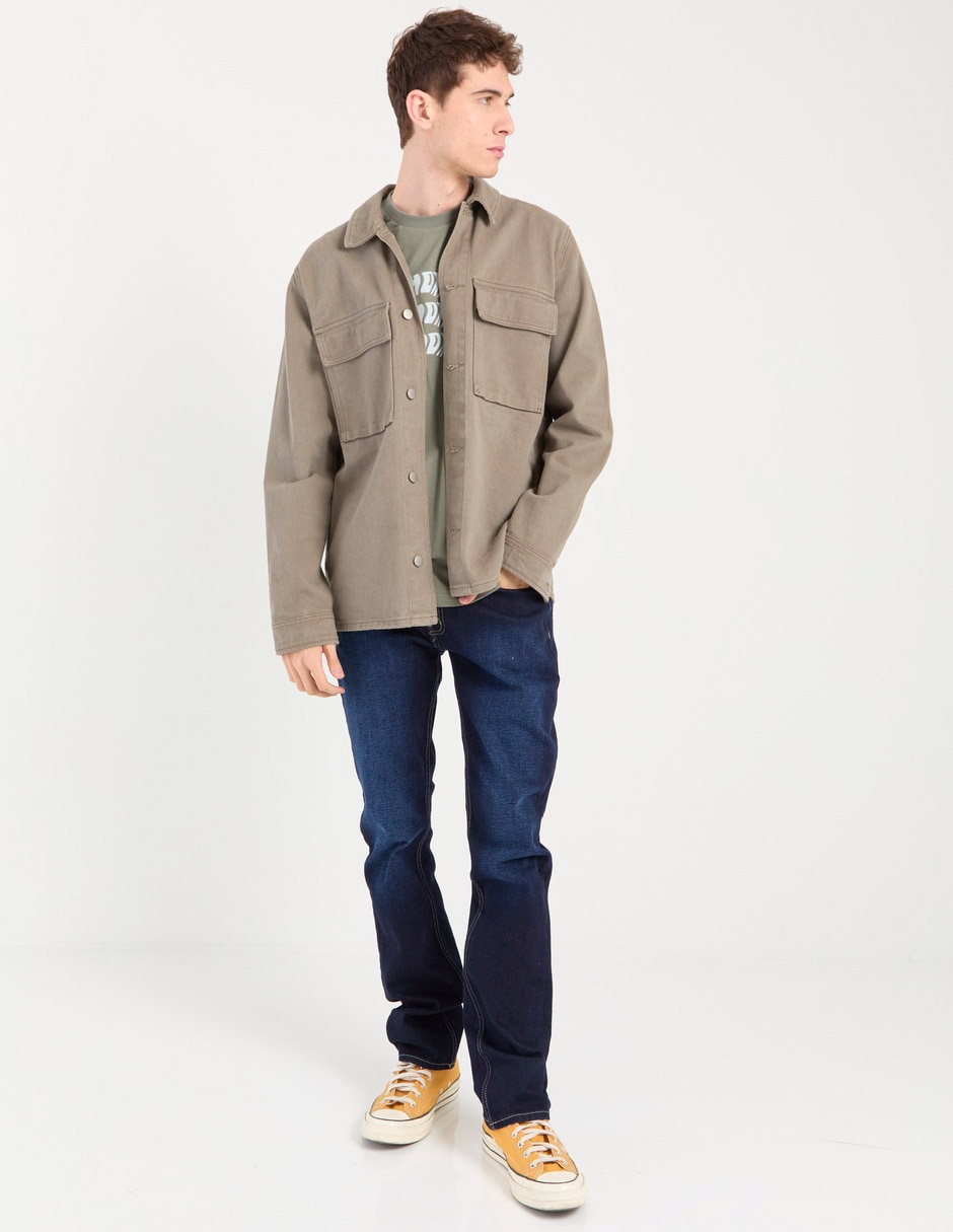 Jeans straight deslavado para hombre 3