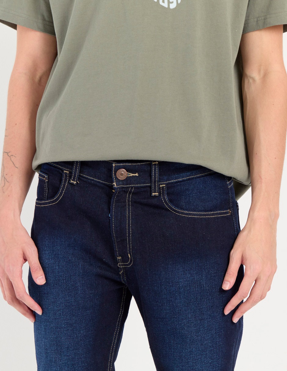 Jeans straight deslavado para hombre 4