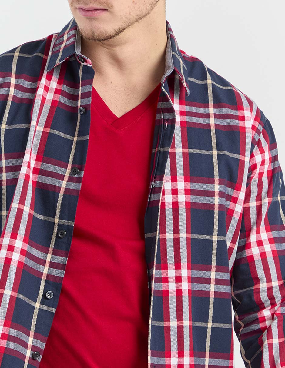 Camisa casual de algodón manga larga para hombre 4