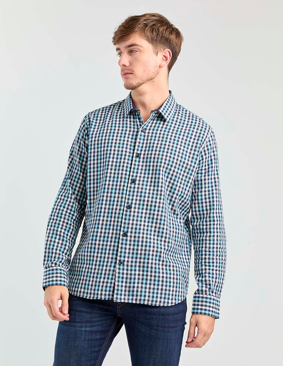Camisa casual de algodón manga larga para hombre Camisa casual de algodón manga larga para hombre