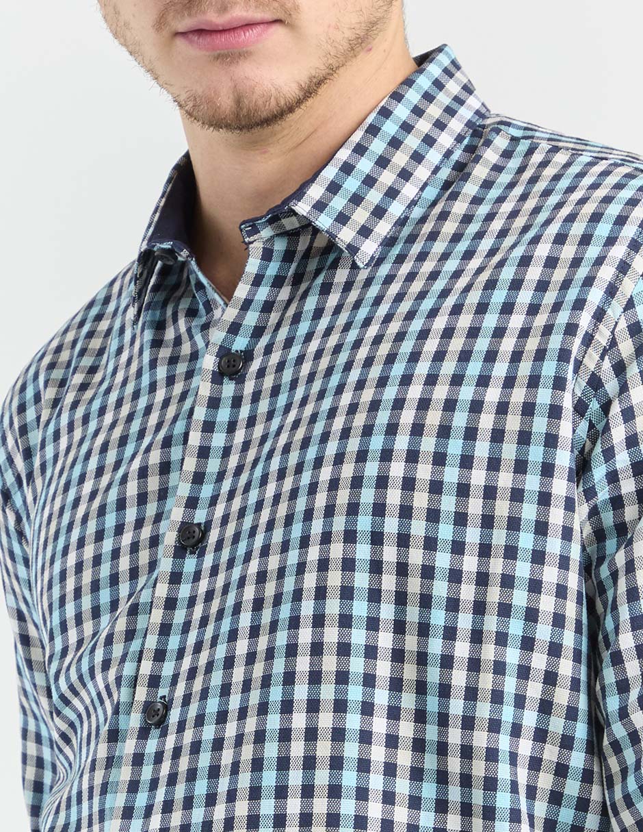 Camisa casual de algodón manga larga para hombre 4