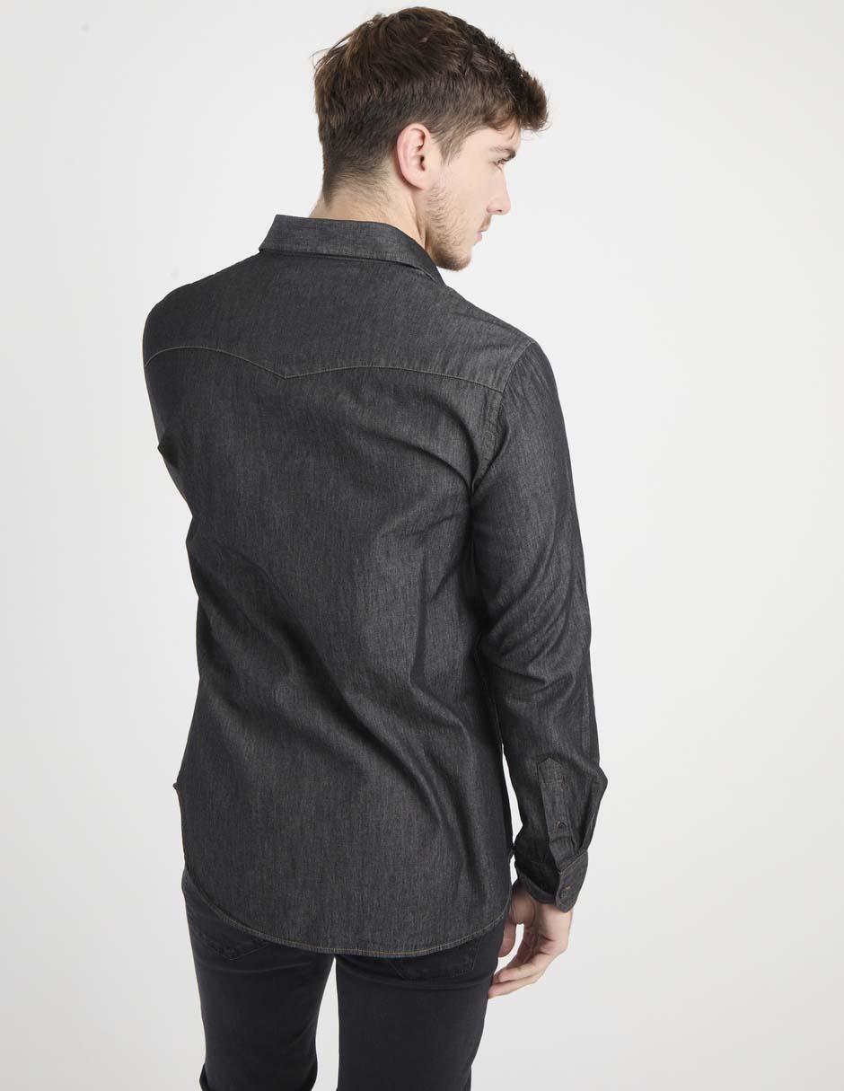 Camisa casual de algodón manga larga para hombre 2