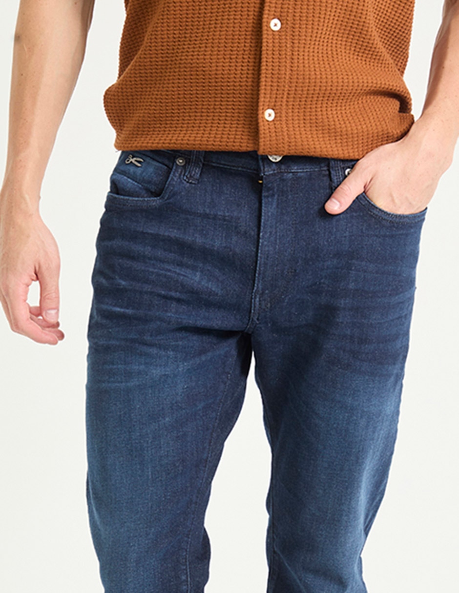 Jeans skinny lavado stone wash para hombre 4