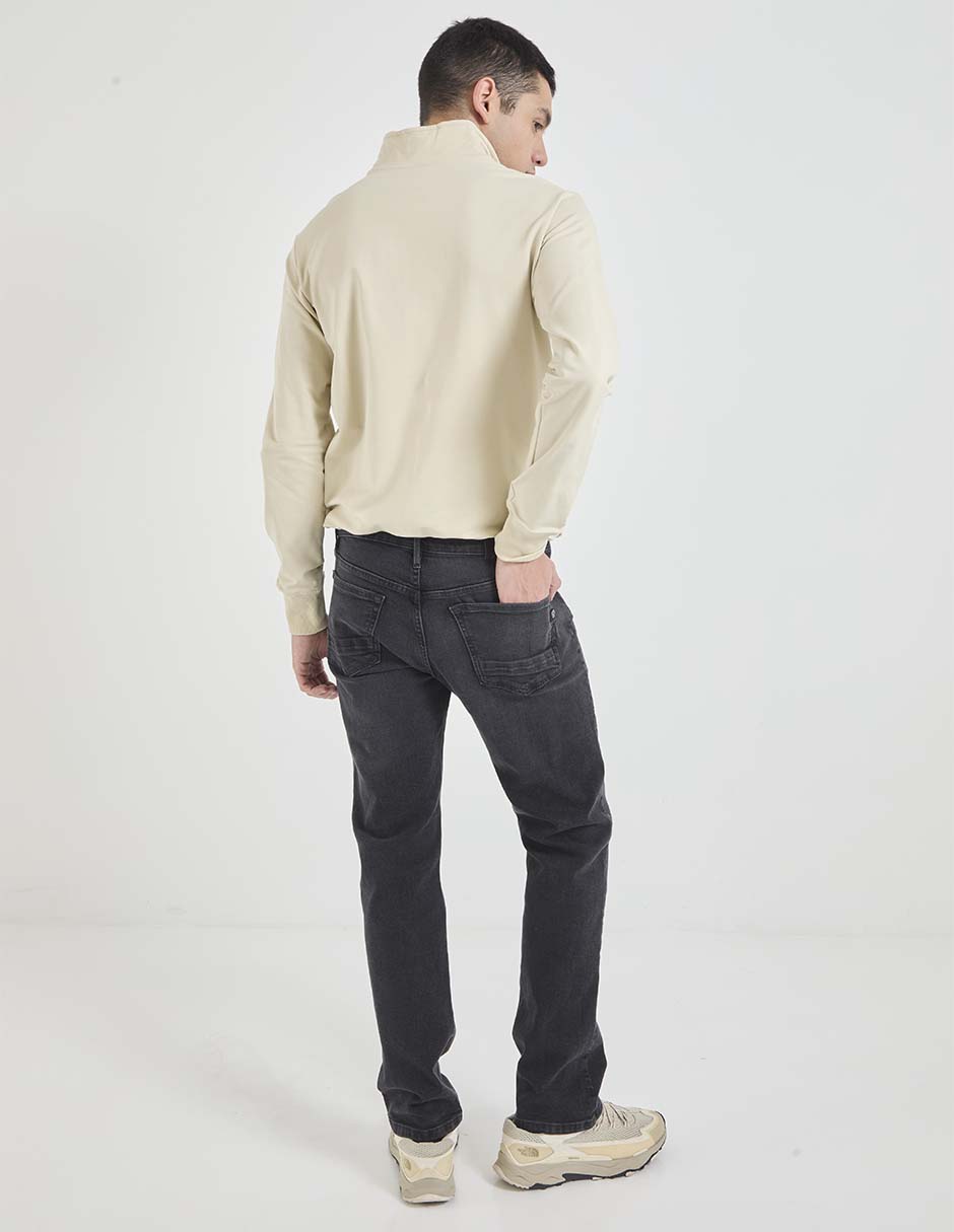 Jeans straight lavado stone wash para hombre 2