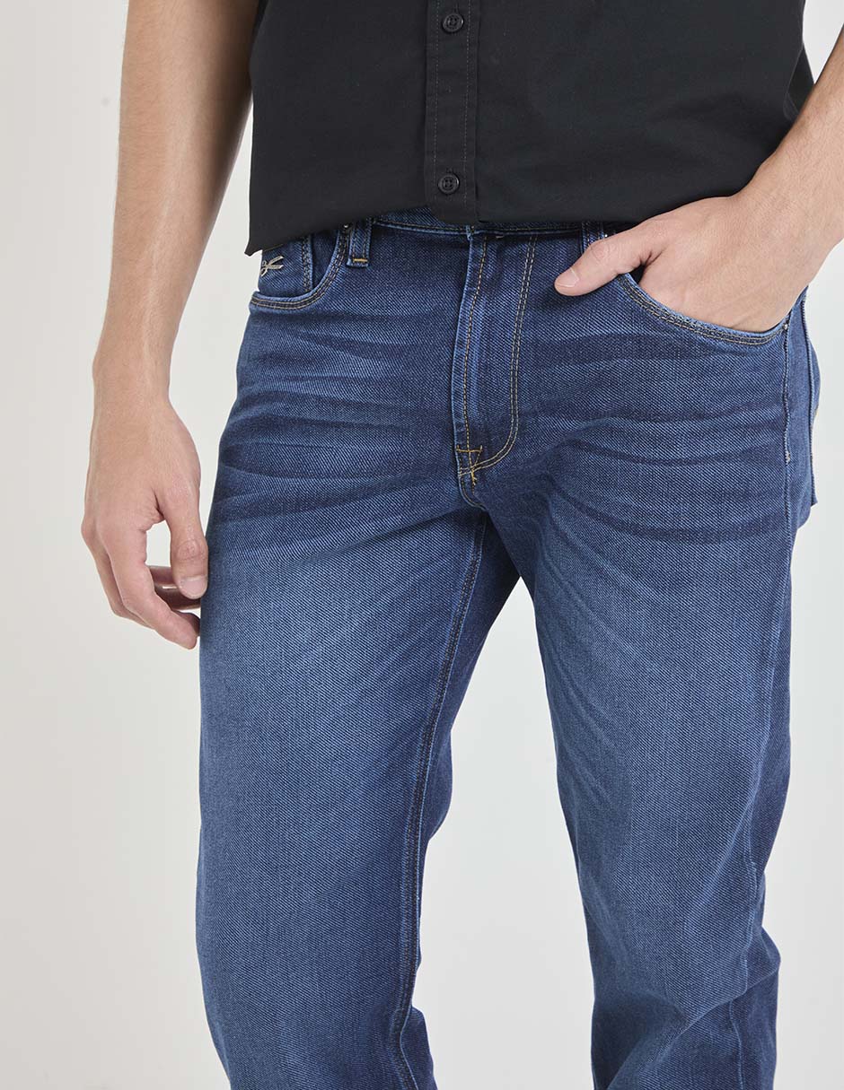 Jeans bota lavado stone wash para hombre 4