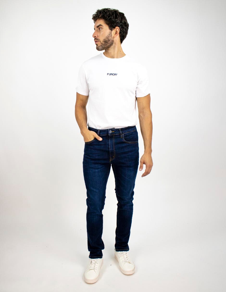 Jeans slim OS deslavado para hombre 3