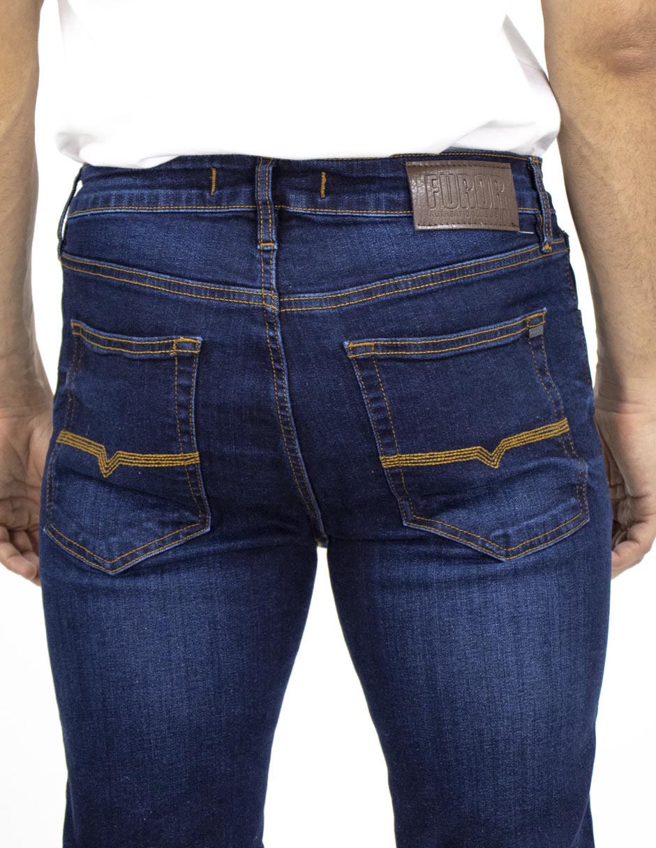 Jeans slim OS deslavado para hombre 4