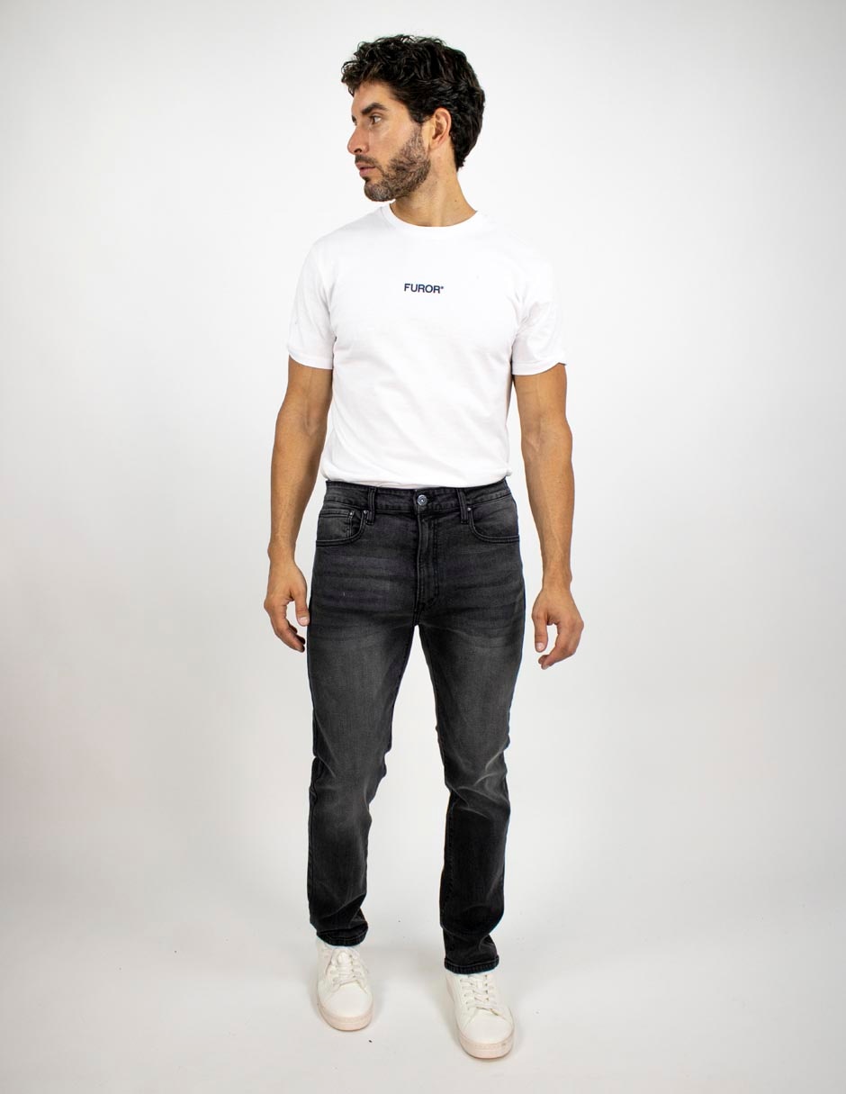 Jeans slim OS lavado obscuro para hombre 3