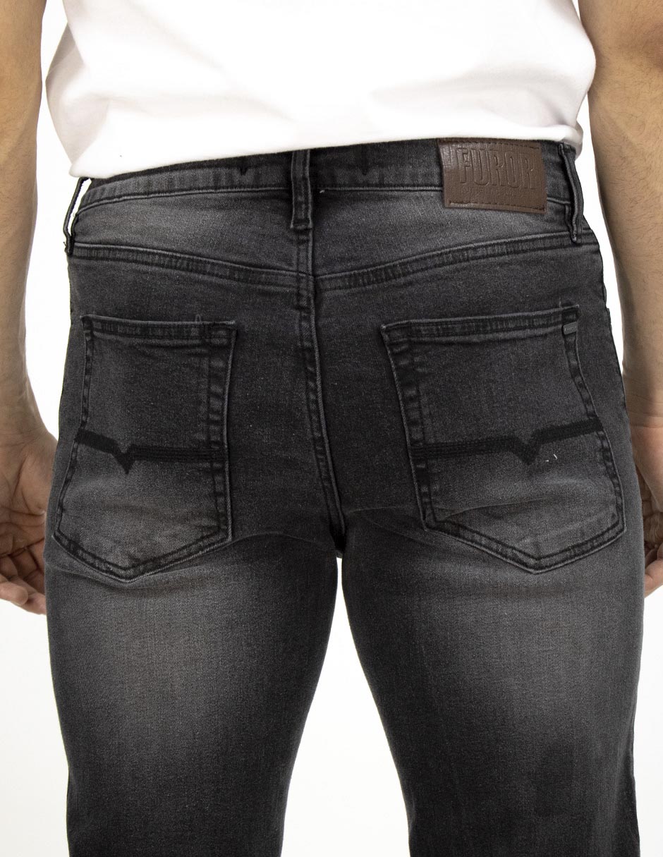 Jeans slim OS lavado obscuro para hombre 4