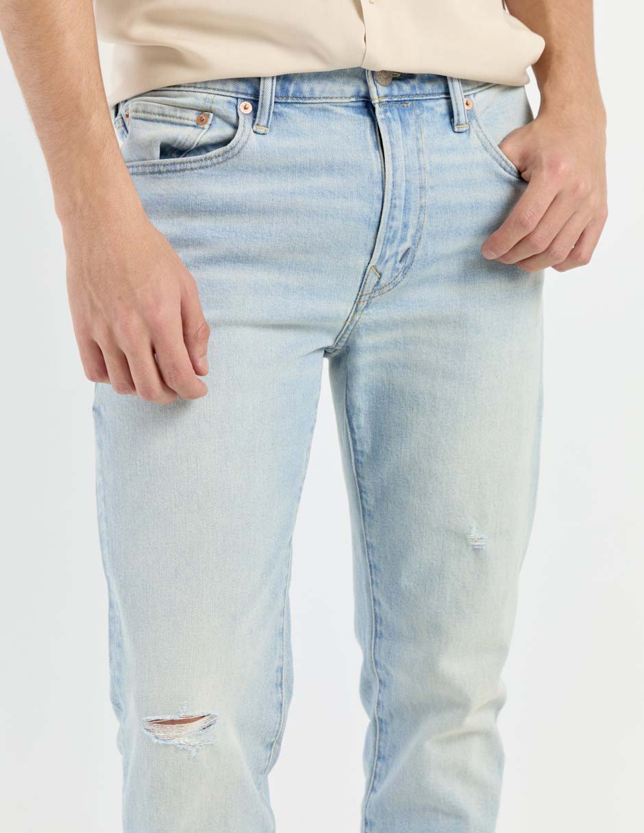 Jeans slim lavado claro para hombre 4