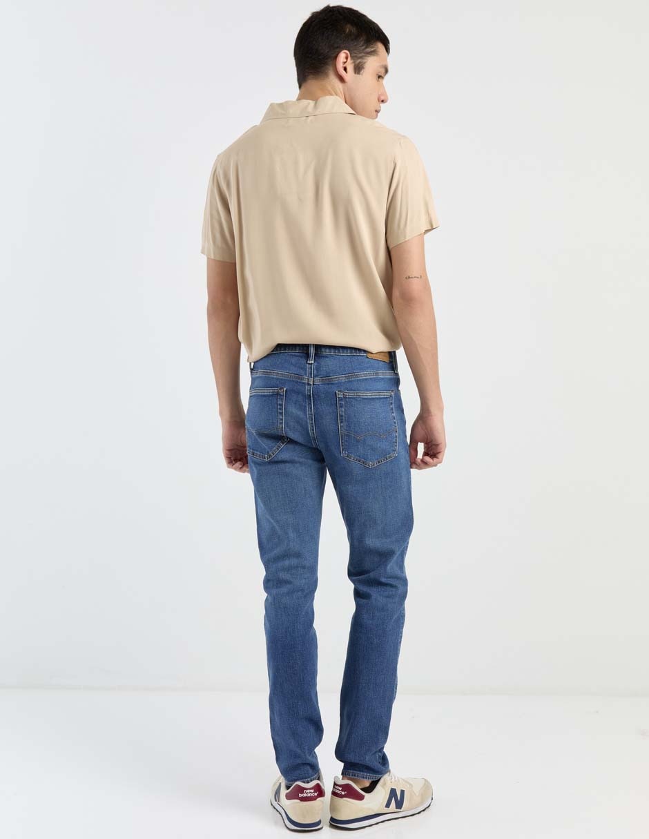 Jeans skinny lavado medio para hombre 2