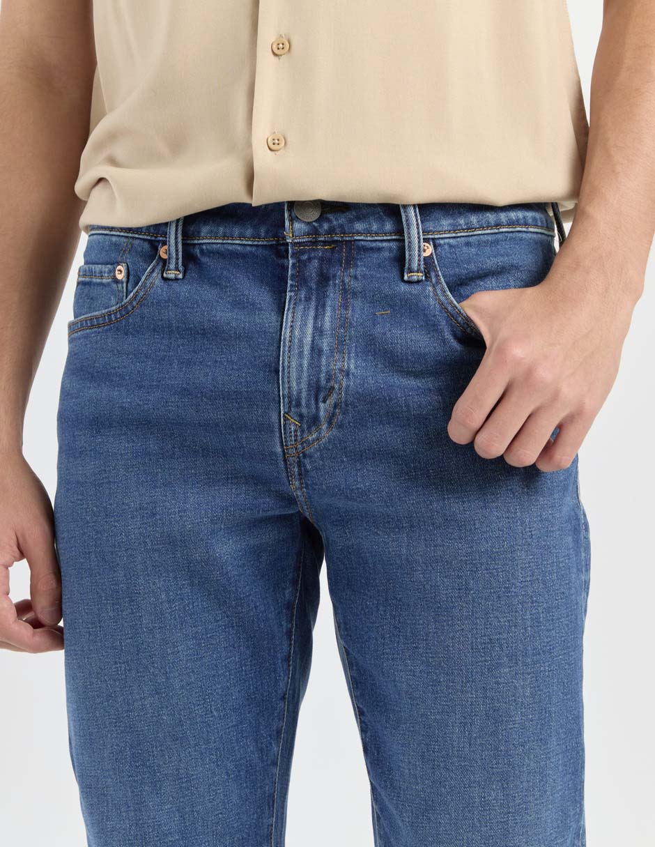 Jeans skinny lavado medio para hombre 4