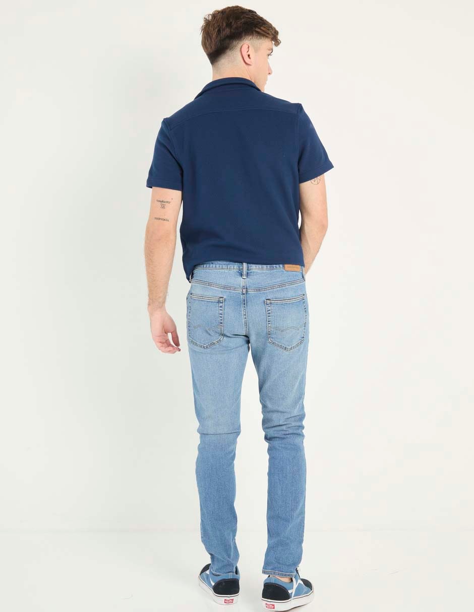 Jeans straight deslavado para hombre 2