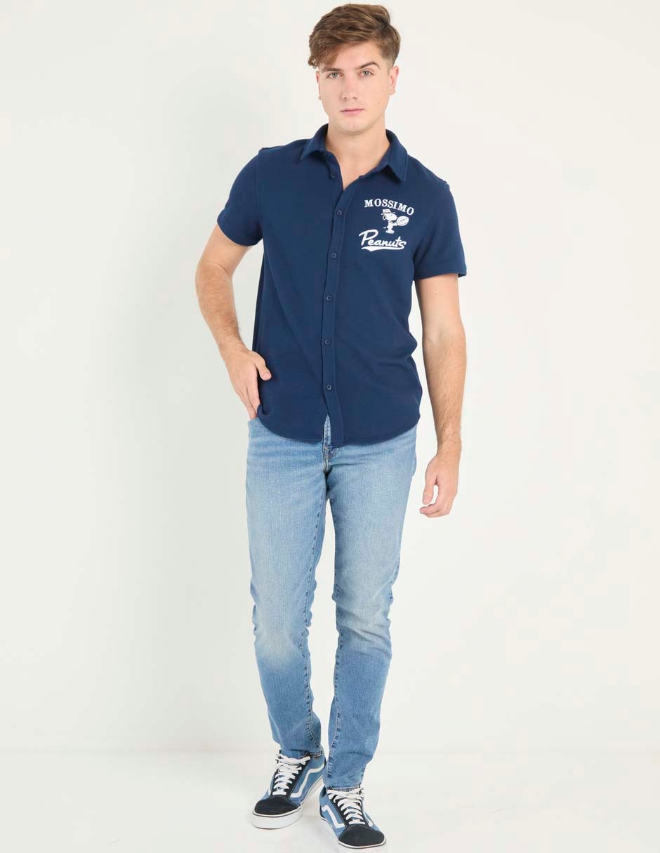 Jeans straight deslavado para hombre 3