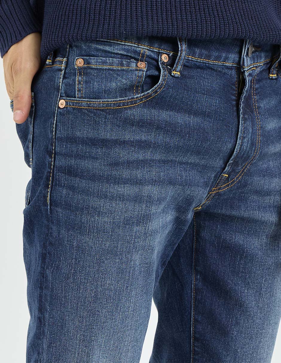 Jeans slim deslavado para hombre 4