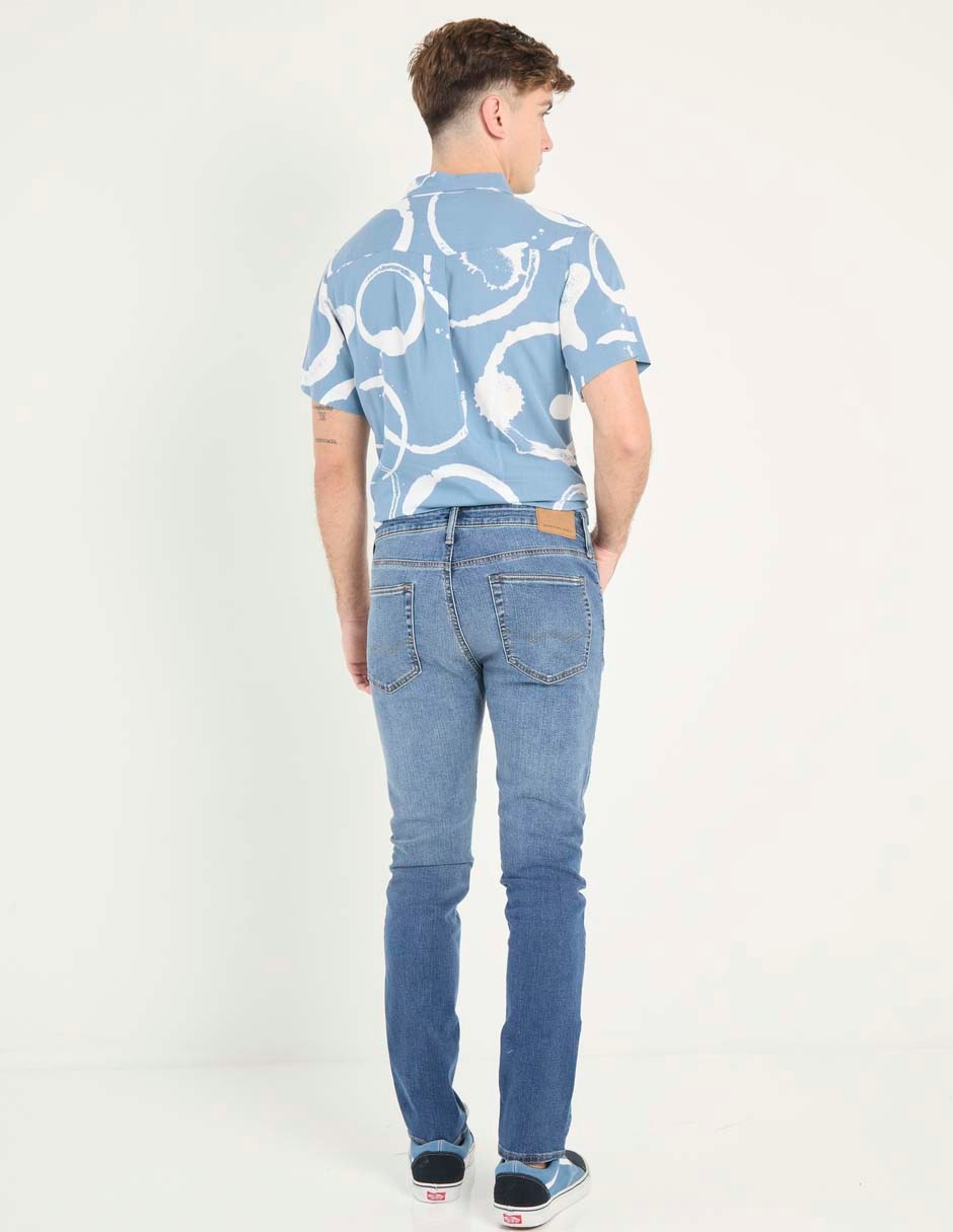 Jeans slim deslavado para hombre 2