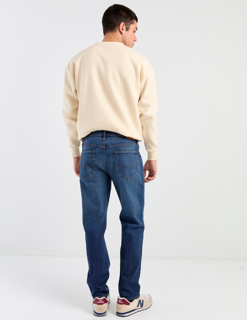 Jeans straight lavado obscuro para hombre 2