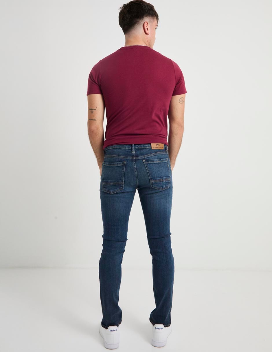 Jeans slim deslavado para hombre 2