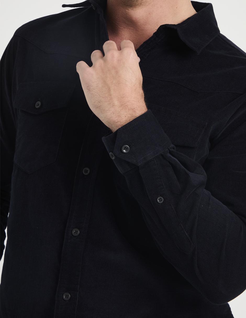 Camisa casual de algodón manga larga para hombre 4