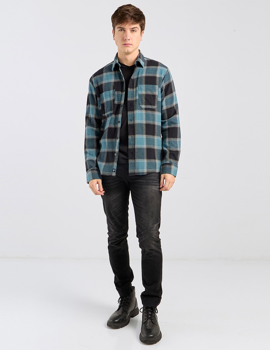 Sobrecamisa casual manga larga para hombre 3