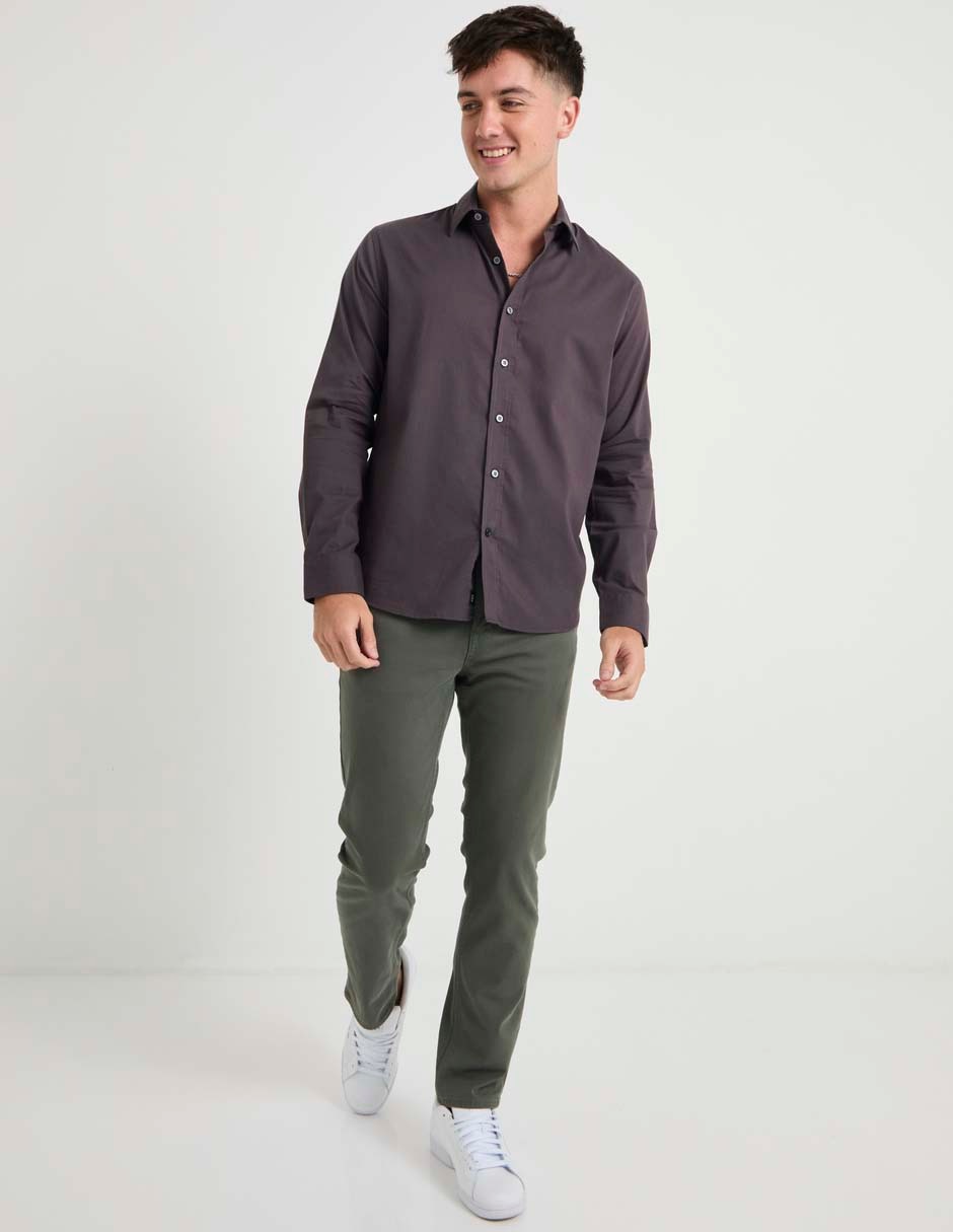 Camisa casual manga larga para hombre 3