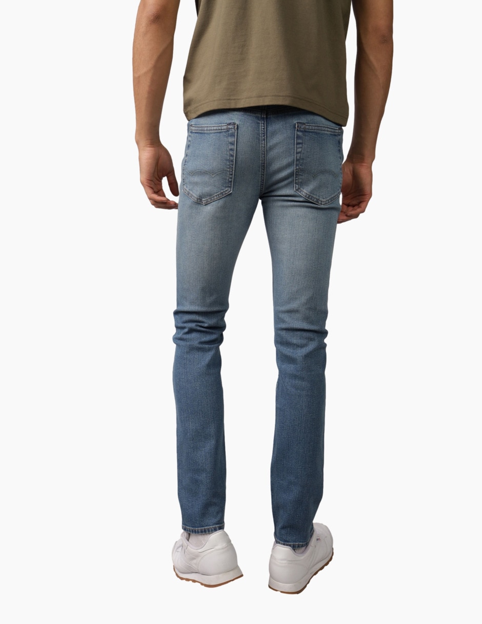 Jeans slim deslavado para hombre 1