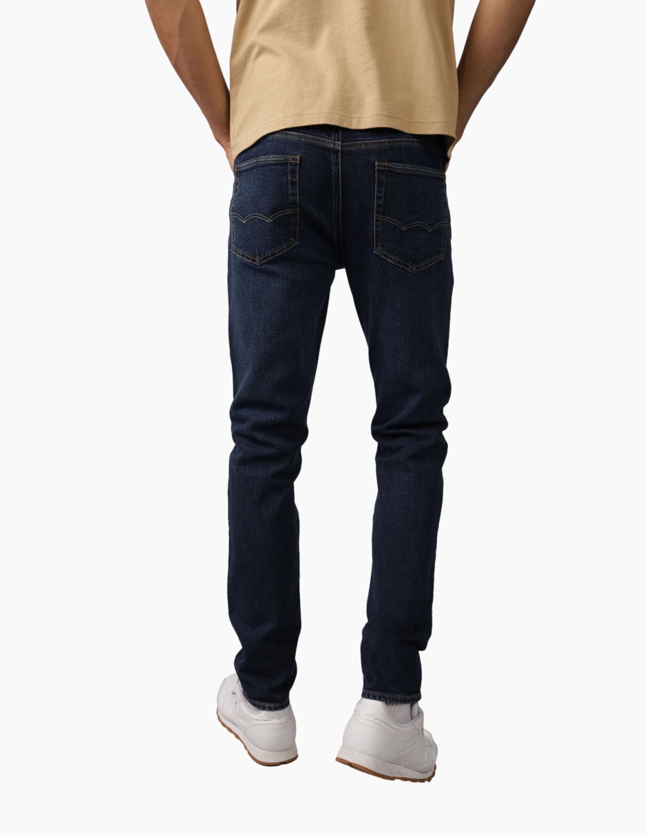 Jeans skinny lavado oscuro para hombre 1
