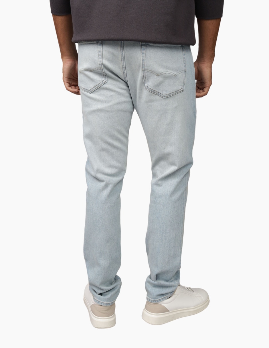 Jeans skinny lavado claro para hombre 1