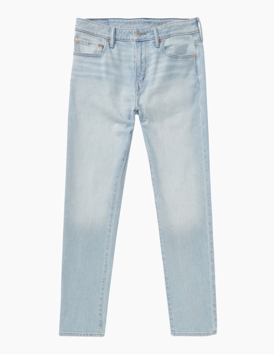 Jeans skinny lavado claro para hombre 2