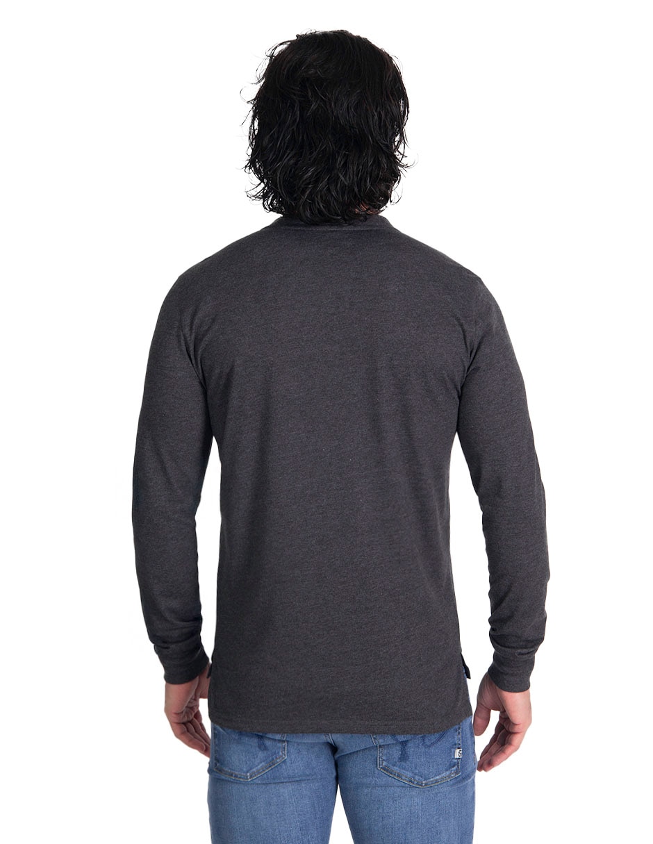 Playera cuello henley para hombre 2