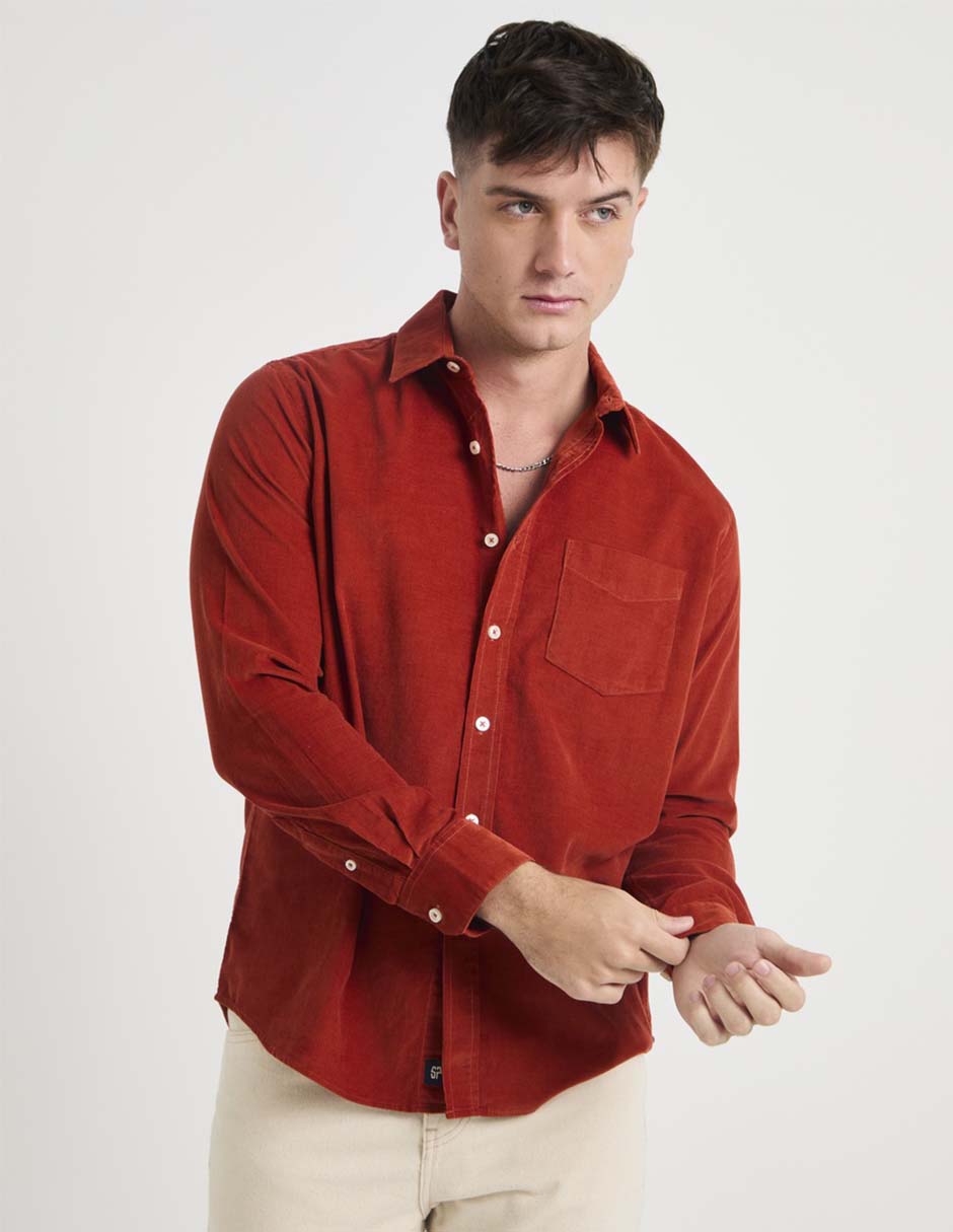 Camisa casual de algodón manga larga para hombre Camisa casual de algodón manga larga para hombre