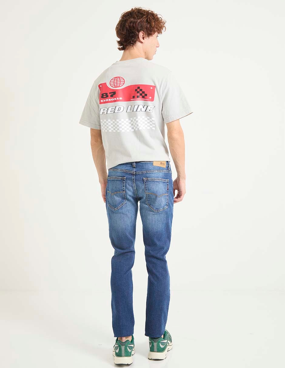 Jeans skinny deslavado para hombre 2