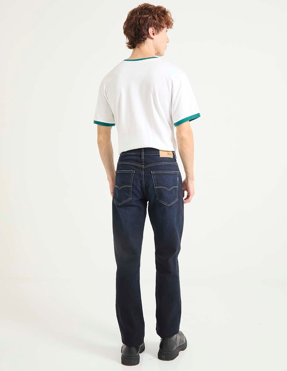 Jeans straight lavado obscuro para hombre 2