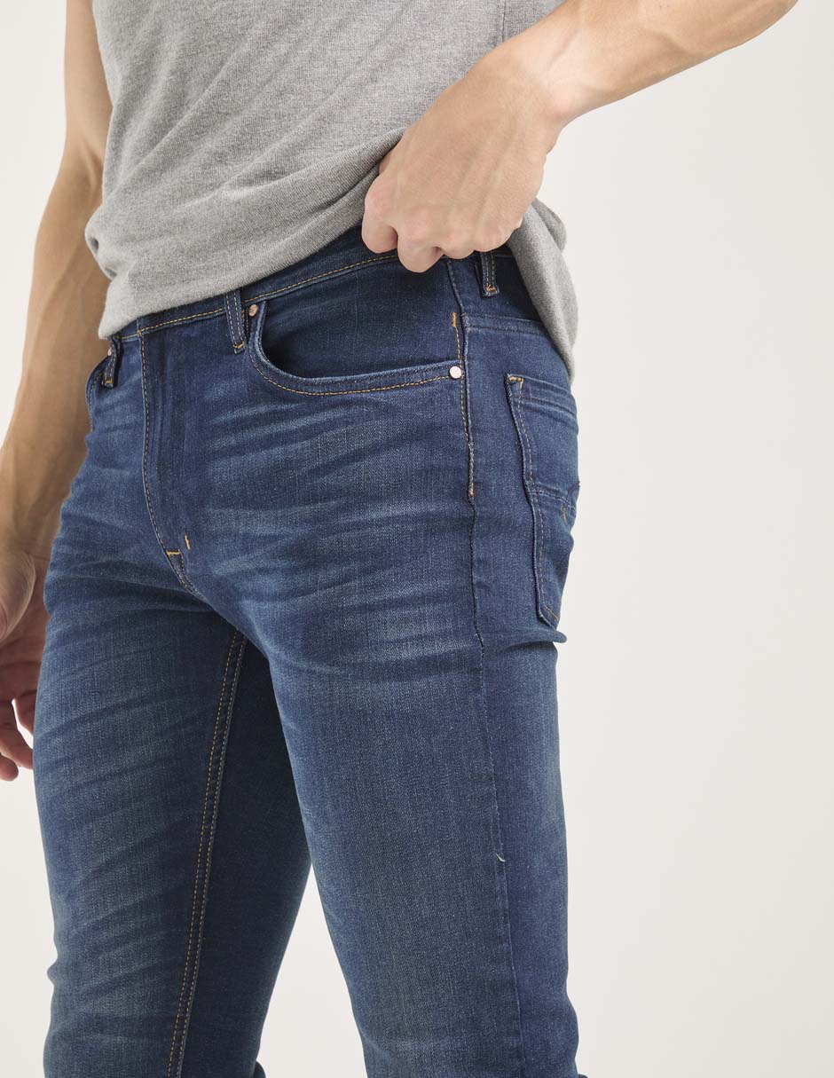 Jeans skinny deslavado para hombre 4